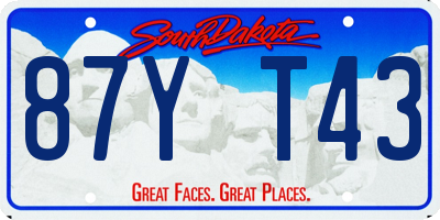 SD license plate 87YT43
