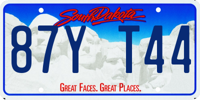 SD license plate 87YT44