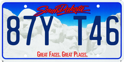 SD license plate 87YT46