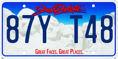 SD license plate 87YT48