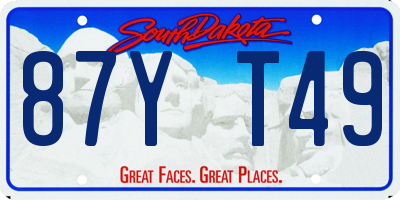SD license plate 87YT49