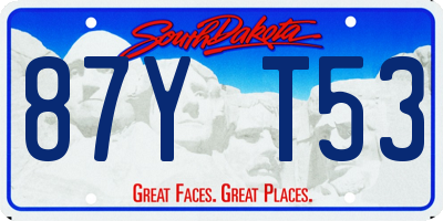 SD license plate 87YT53