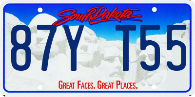 SD license plate 87YT55
