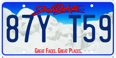 SD license plate 87YT59