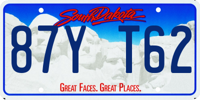 SD license plate 87YT62