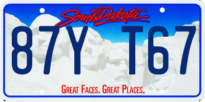 SD license plate 87YT67