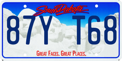 SD license plate 87YT68