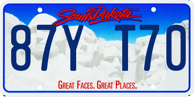 SD license plate 87YT70