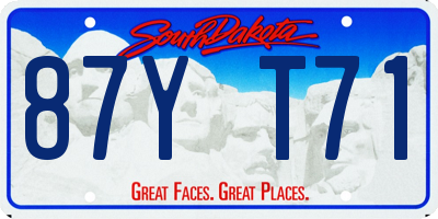 SD license plate 87YT71