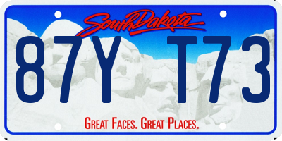 SD license plate 87YT73