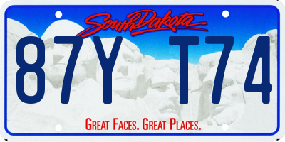 SD license plate 87YT74