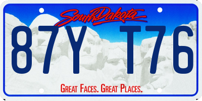 SD license plate 87YT76