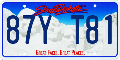 SD license plate 87YT81