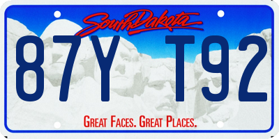 SD license plate 87YT92