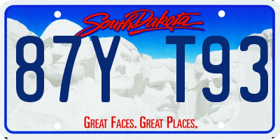 SD license plate 87YT93