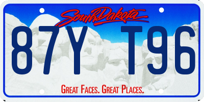SD license plate 87YT96