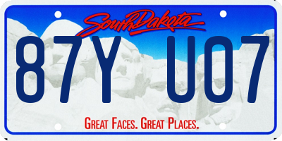 SD license plate 87YU07
