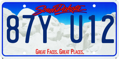 SD license plate 87YU12