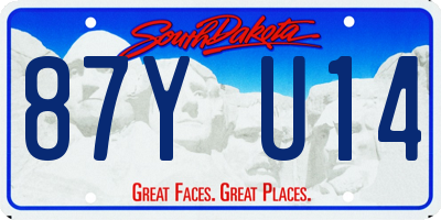 SD license plate 87YU14