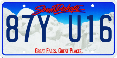 SD license plate 87YU16