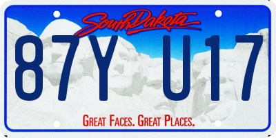 SD license plate 87YU17