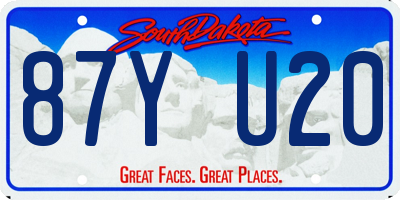 SD license plate 87YU20