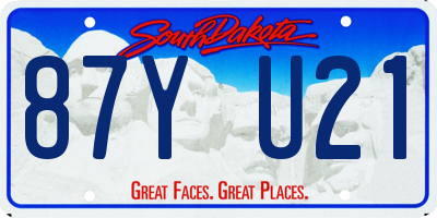 SD license plate 87YU21