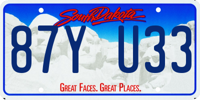 SD license plate 87YU33
