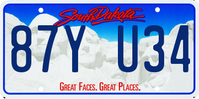 SD license plate 87YU34