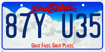SD license plate 87YU35
