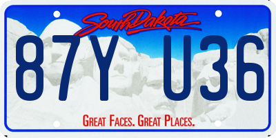 SD license plate 87YU36