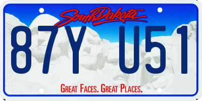 SD license plate 87YU51