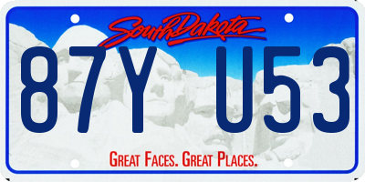 SD license plate 87YU53