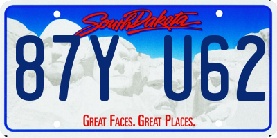 SD license plate 87YU62