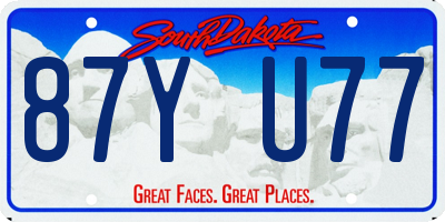 SD license plate 87YU77