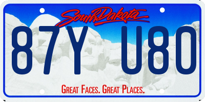 SD license plate 87YU80