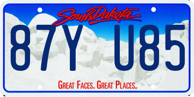SD license plate 87YU85