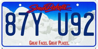 SD license plate 87YU92
