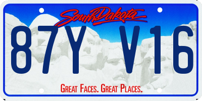 SD license plate 87YV16