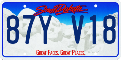 SD license plate 87YV18