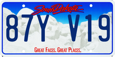 SD license plate 87YV19