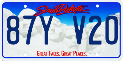SD license plate 87YV20