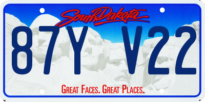 SD license plate 87YV22