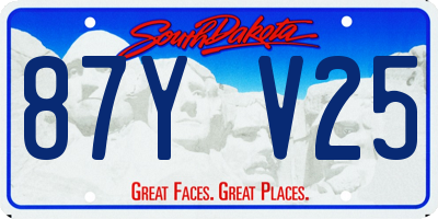 SD license plate 87YV25