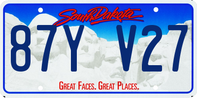 SD license plate 87YV27
