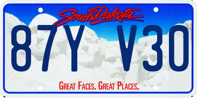 SD license plate 87YV30