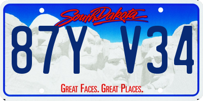 SD license plate 87YV34