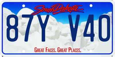 SD license plate 87YV40