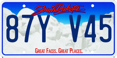 SD license plate 87YV45