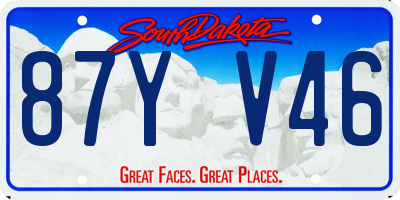 SD license plate 87YV46
